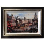 CHRISTIAN HOOK (born 1971); a signed limited edition print on board, 'Trafalgar Square', edition 9/