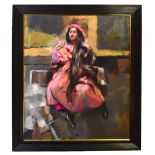 ROBERT LENKIEWICZ (1941-2002); a large oil on canvas, 'Antonia in Studio', signed twice and