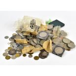 A quantity of coins including three Victorian silver crowns, commemorative coins and various mid/