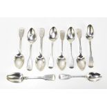 PATRICK LEONARD; a set of six Victorian hallmarked silver teaspoons, each with engraved initial W to