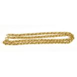 A 9ct yellow gold rope twist necklace, length 60cm, approx 15.1g.Additional InformationIn good