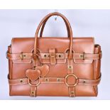 MULBERRY; a tan brown saddle leather limited edition 'Gisele Bag by Luella Bartley' (as seen on