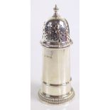 MAPPIN & WEBB; an Elizabeth II hallmarked silver sugar caster of cylindrical form with cast beaded