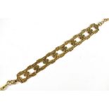 A 9ct yellow gold fancy link pocket watch chain, length 22cm, approx 31g.Additional InformationThe