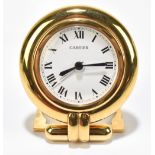 CARTIER; a Pasha de Cartier desk/travel clock with original box, paperwork and outer box,