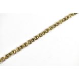 A 9ct yellow gold fancy link bracelet, length 19cm, approx 11.2g.Additional InformationThe clasp