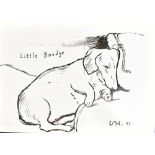 AFTER DAVID HOCKNEY; lithograph on card, ‘Little Boodge’ (1993), small poster depicting the artist’s