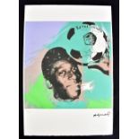 AFTER ANDY WARHOL; lithograph on wove Arches paper with deckled edges, ‘Pelé from the ‘Athletes’