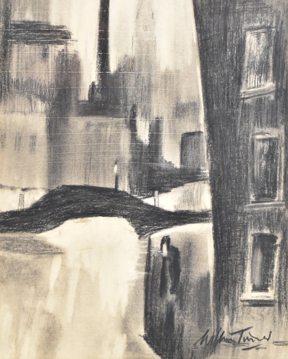 WILLIAM RALPH TURNER (1920-2013); pencil drawing, 'Bridgewater Canal Manchester', signed lower - Image 2 of 4