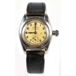 ROLEX; a 1930s stainless steel gentleman’s Oyster Chronometer wristwatch, the circular dial set with