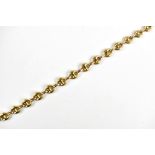 A yellow metal fancy link chain, stamped 375, length 20cm, approx 6.5g.Additional InformationMarks