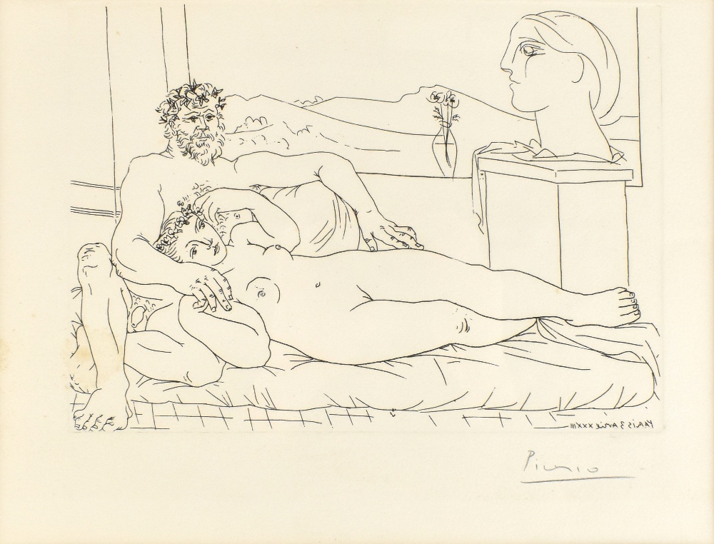 PABLO PICASSO (1881-1973); a black and white etching from the Vollard Suite, published in 1934, - Image 2 of 4