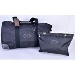 MULBERRY; a small black clipper bag with black leather trim, 56 x 36 x 19cm (with small carry bag).