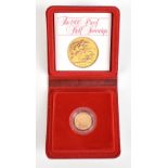 An Elizabeth II proof half sovereign, 1980, in original case with certificate.Additional