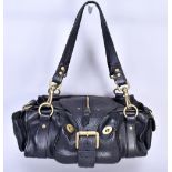MULBERRY; a black leather 'Emmy' handbag with gold tone hardware, no.069767 (with dust bag), 35 x 16