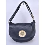 MULBERRY; a black soft leather pebble grain 'Daria' satchel with cross-body or shoulder bag