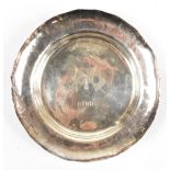 A Japanese silver bowl with engraved detail commemorating the Anglo Japanese treaty negotiated in