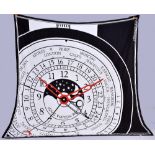 LOUIS VUITTON; a large 100% silk scarf with ‘The Time of Travel’ clock pattern by architect Gay