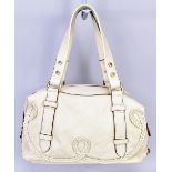 MULBERRY; a Clerkenwell cream napa leather handbag no. 216349, 30 x 19 x 13cm (with dust bag).