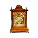 A Lenzkirch late 19th century walnut-cased eight-day mantel clock,