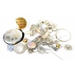 Various items of silver jewellery to include a heavy curb identity bracelet (blank),