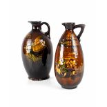 Two Royal Doulton Kingsware pattern flagons to include a whisky flagon depicting a 'Merry Monk',