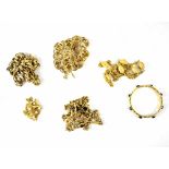 Six items of gold-plated jewellery to include four substantial necklaces and a matching bangle (6).