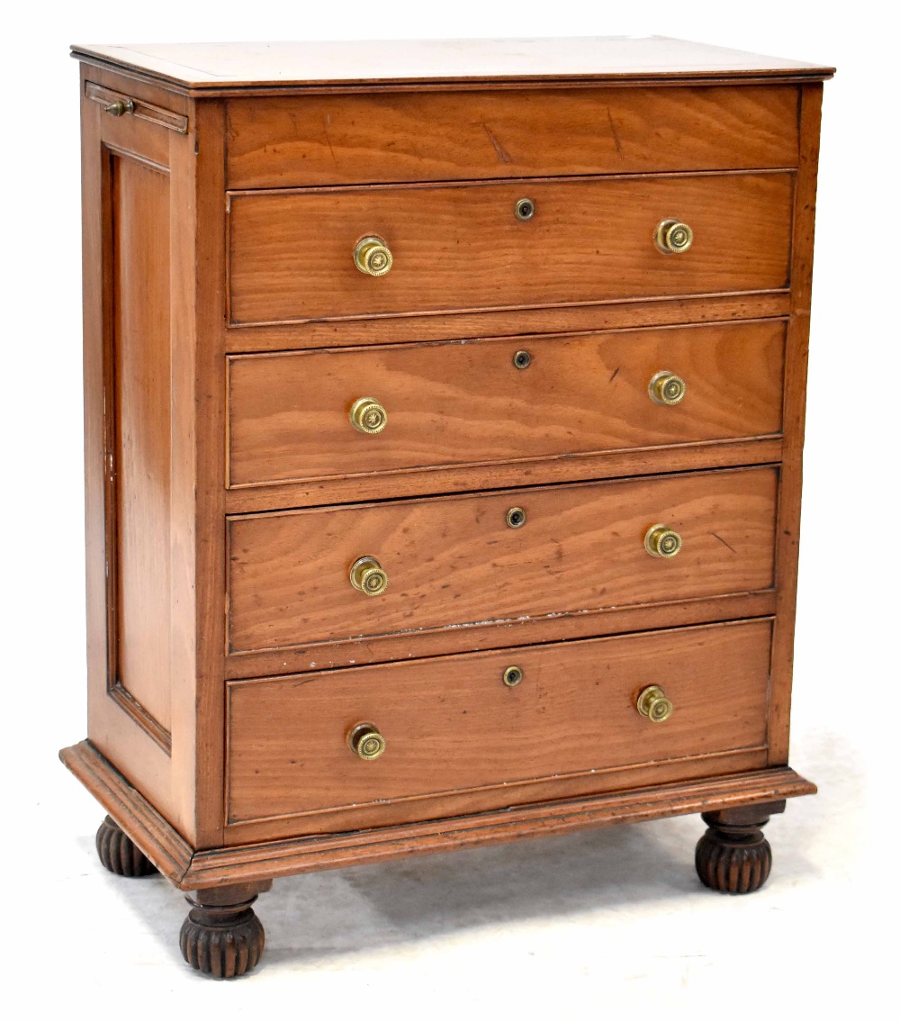 A good 19th century mahogany chest of small proportions, the top cross-banded with rosewood,