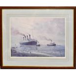 A group of signed limited edition maritime prints to include a picture of the Titanic after Ed