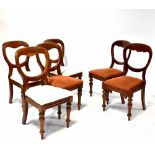 A set of four and a set of two matched Victorian balloon-back dining chairs (6).