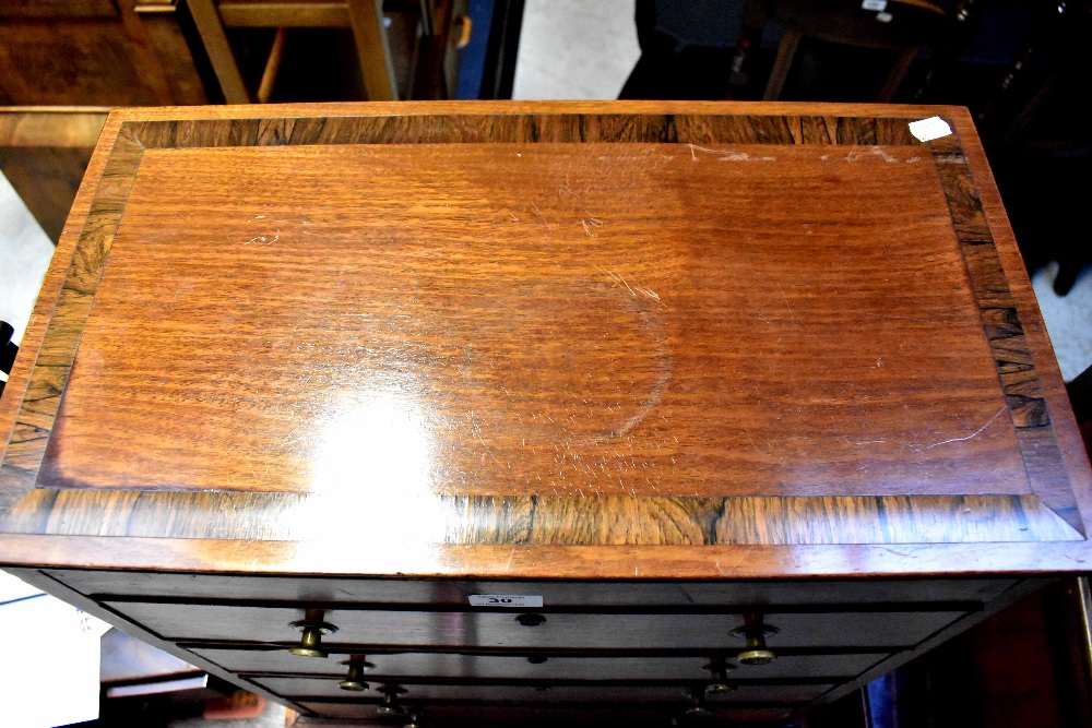 A good 19th century mahogany chest of small proportions, the top cross-banded with rosewood, - Image 4 of 6