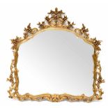 A Rococo-style gilt-framed mirror,