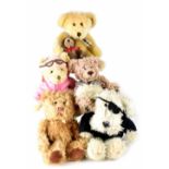 Various collectible teddy bears to include five Russ bears, 'Gregory',
