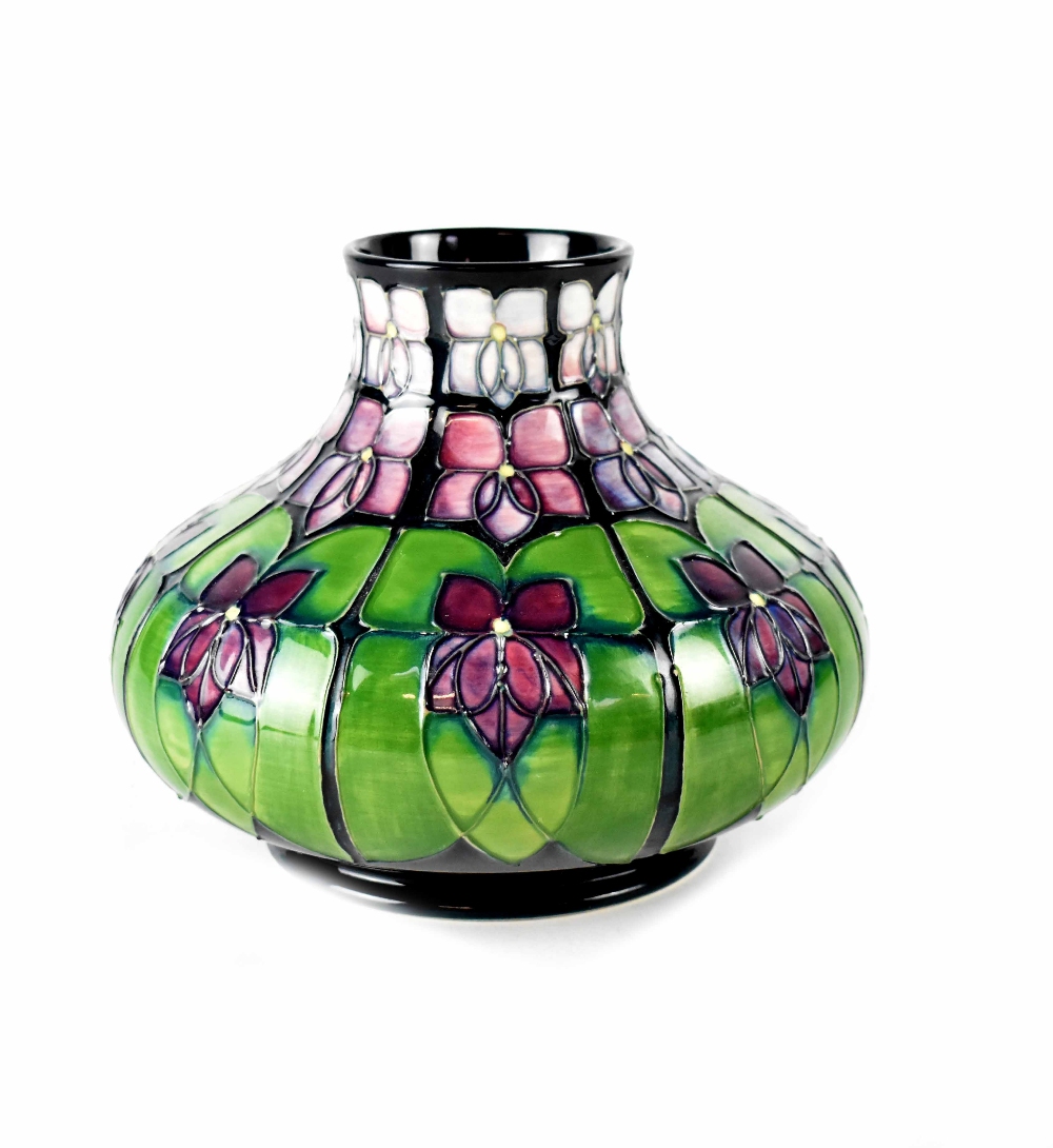 A Moorcroft large squat vase with flared cylindrical neck,