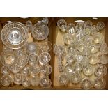 A quantity of cut glass and crystal ware, mainly drinking glasses to include Stuart Crystal,