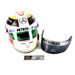 A Lewis Hamilton signed Mercedes AMG Petronas replica 1:1 scale helmet,