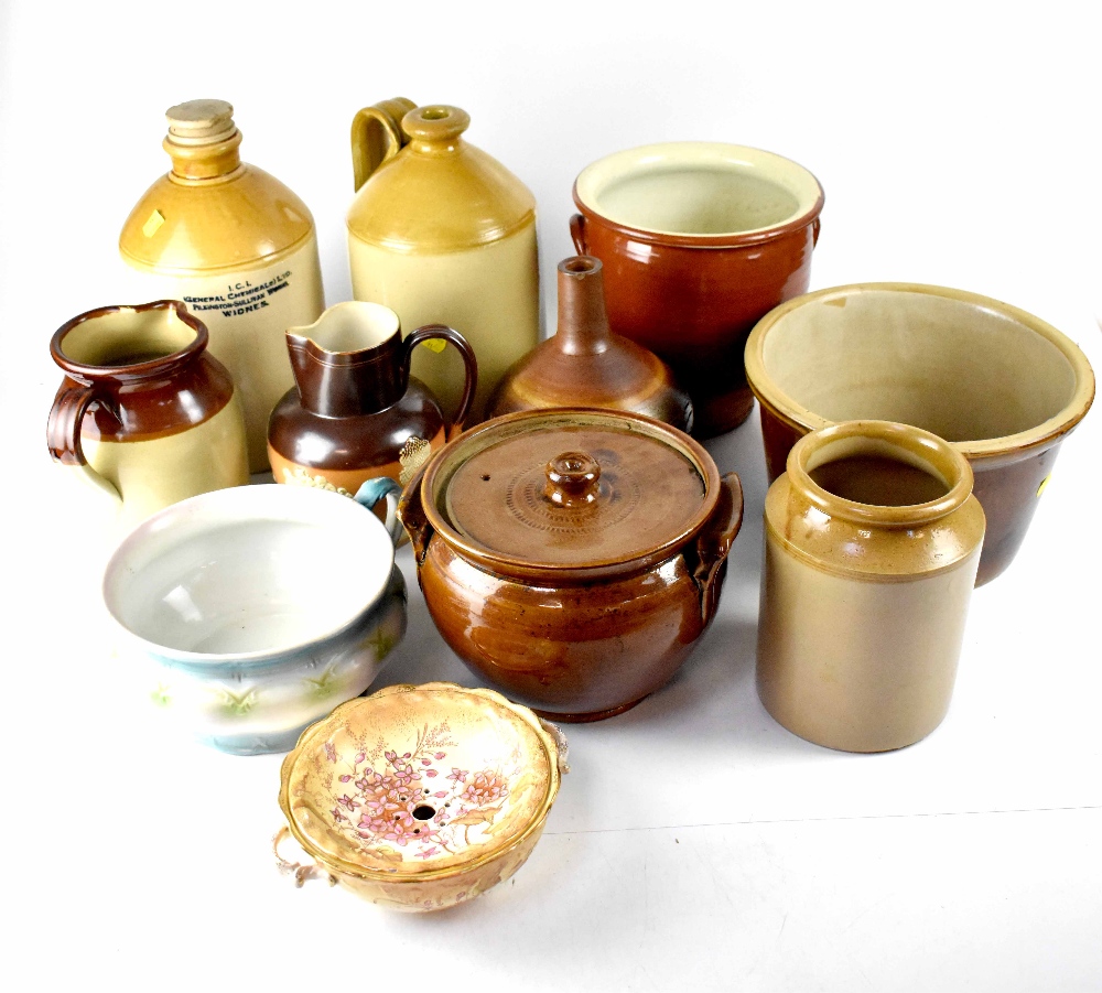 A collection of 19th century stoneware Jugs, flagons, jars,