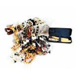 A quantity of ladies' costume jewellery, mainly necklaces to include faux pearl examples,