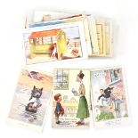 Over sixty postcards, mainly humorous and depicting animal and children,