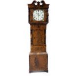 A 19th century mahogany striking longcase clock, the square white dial with painted Roman numerals,
