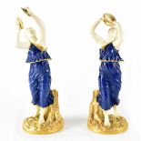A pair of early 20th century Royal Worcester Classical-style figures of female dancers,
