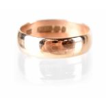 A Victorian 9ct rose gold band ring, Birmingham 1898, size N, weight approx 2.5g.