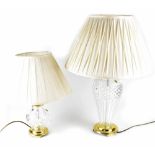 Two Waterford Crystal table lamps,