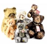 A collection of collectible Charlie Bears to include 'Boris', height 55cm, 'Charlie 2012',