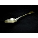 A Victorian hallmarked silver basting spoon, London 1857, length 31cm, approx 5.4ozt.