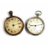 Haller; a chrome keyless wind open face pocket watch, 50mm and a Scout keyless wind pocket watch,