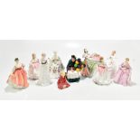 ROYAL DOULTON; ten figures to include HN1315 'The Old Balloon Seller', etc (10).Additional