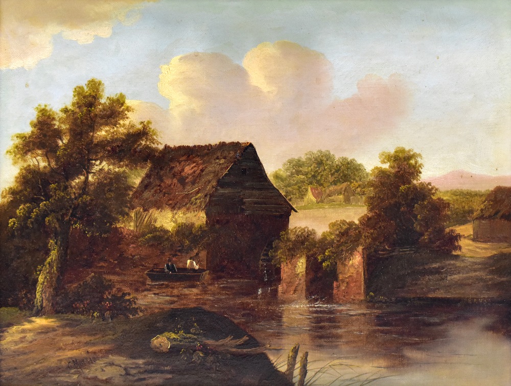 C MORRIS; a pair of oils on canvas, rural landscapes with mill and cottage, both signed, 35 x - Image 5 of 7