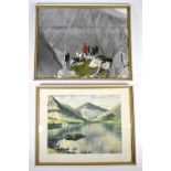 MAYSONS PHOTOGRAPHIC ARTISTS; two pencil signed hand tinted prints depicting Keswick Wast Water