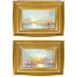 MAFONSO; a pair of oils on canvas, 'Venice: Levé du Soleil' and 'Venice: Soleil Couchant',